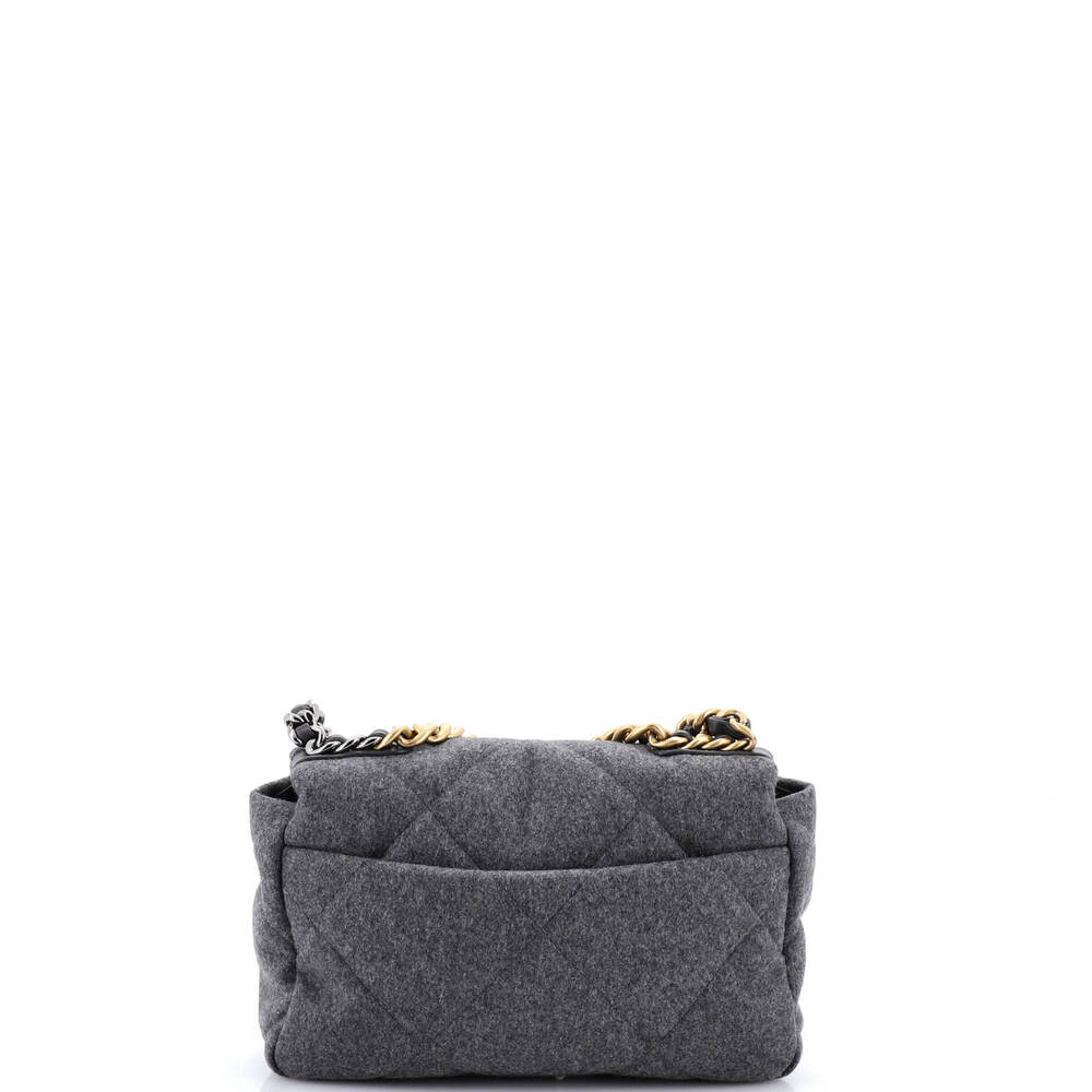 Chanel 19 Flap Bag Quilted Wool Medium #259170C49B - Picture 3 of 6